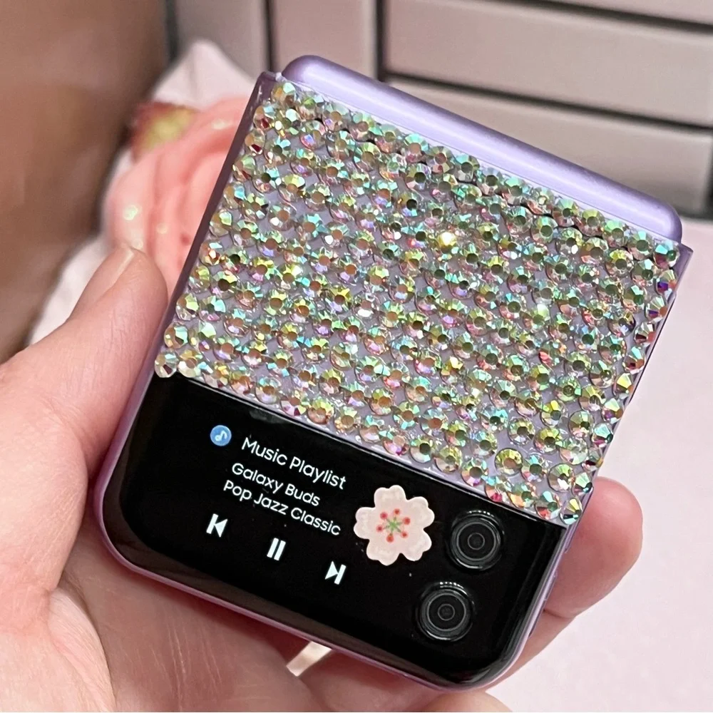 Samsung Galaxy Buds 2/Pro/Live Z Flip 3 Cover Style Case only - Lavender (Bling)
